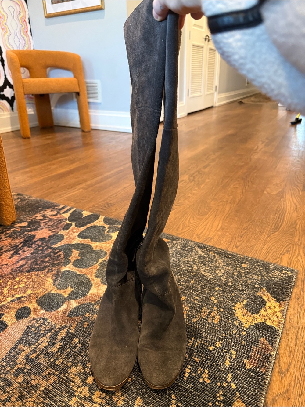 bp Tall Suede Over-the-Knee Boots - Gray